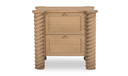 Moe's Home Collection Nightstands Treccia 2 Drawer Nightstand Oak Treccia 2 Drawer Nightstand Oak