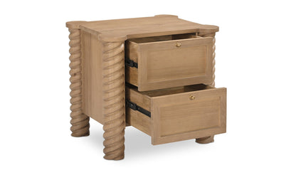 Moe's Home Collection Nightstands Treccia 2 Drawer Nightstand Oak Treccia 2 Drawer Nightstand Oak