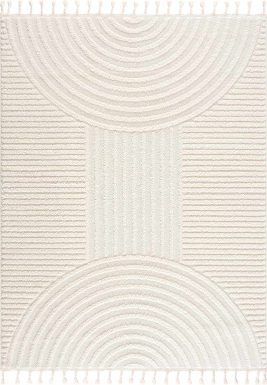 Guiling 3D Rainbow Area Rug with Tassels