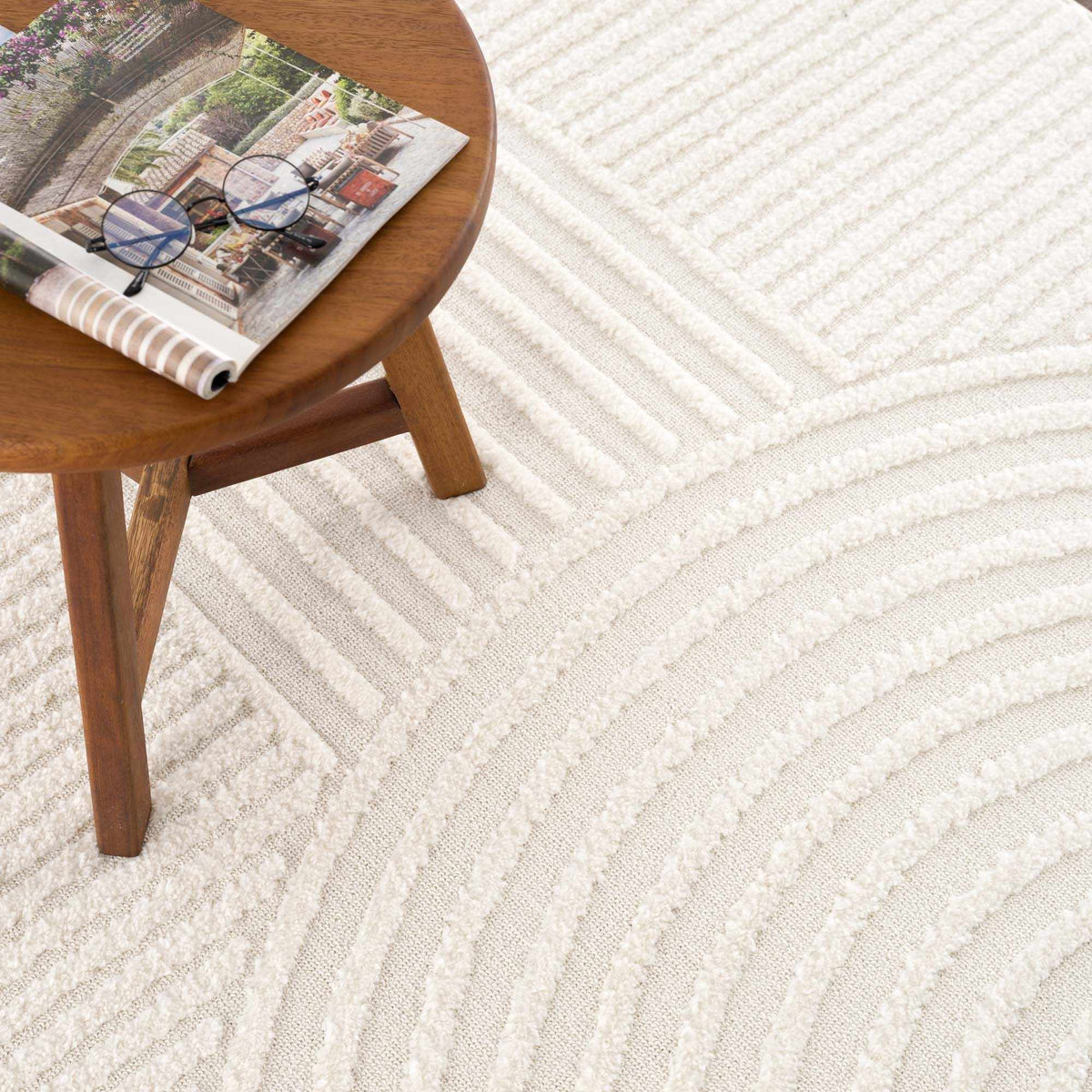 Guiling 3D Rainbow Area Rug with Tassels