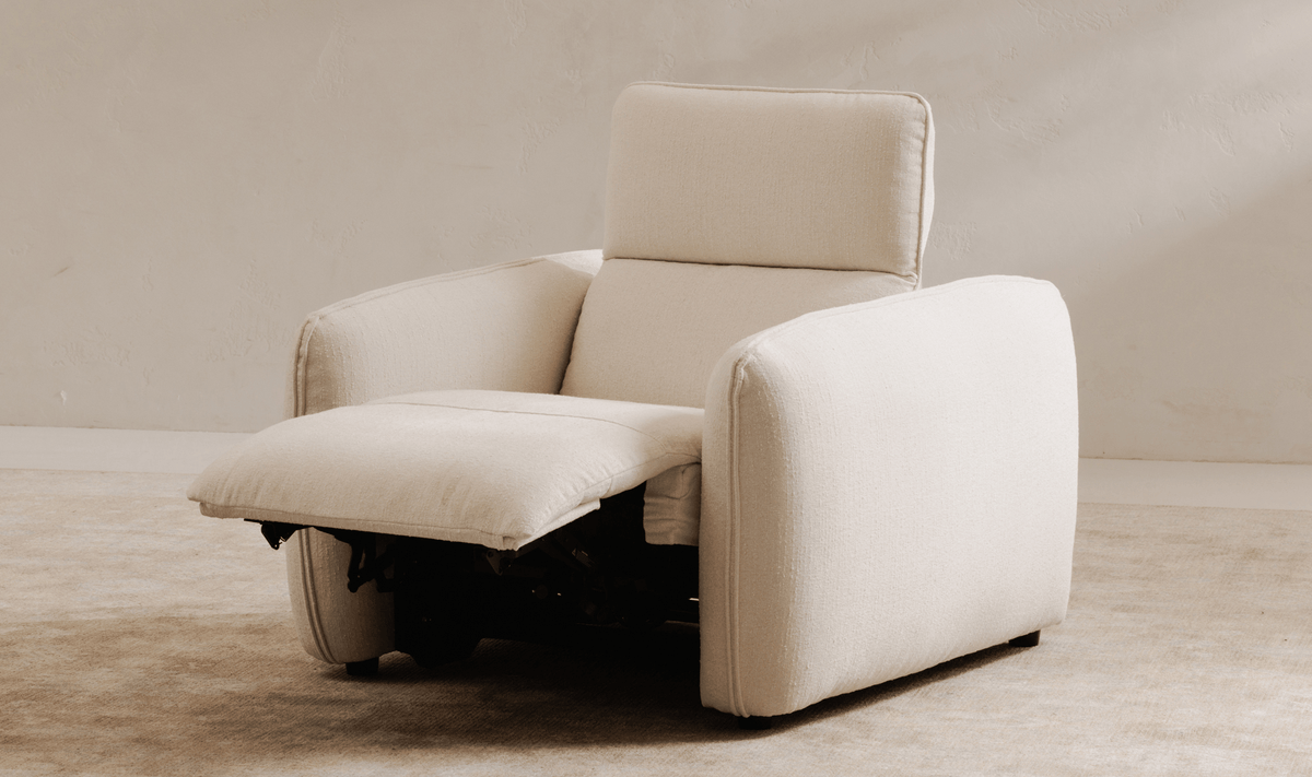 Moe's Home Collection Occasional Chairs White ELI POWER RECLINER CHAIR WARM WHITE ELI POWER RECLINER CHAIR WARM WHITE