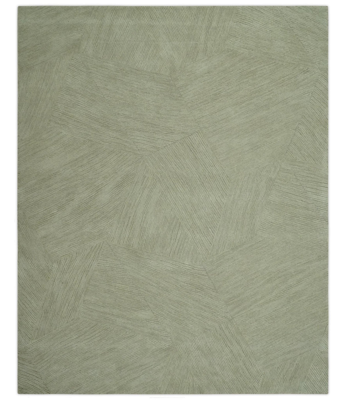Olive and Ivory Modern Geometrical Stripes Textured Hand Tufted Multi size rug.
