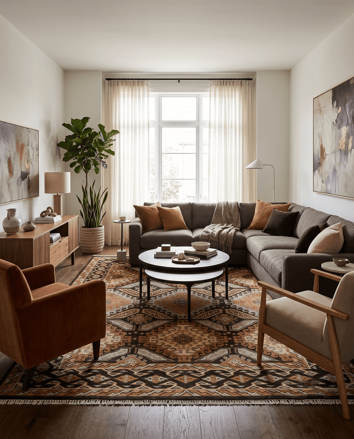 Olive, Gold, Black and Brown Oriental Traditional Hand Knotted Multi Size Wool Area Rug, Living Room and Bedroom Rug.