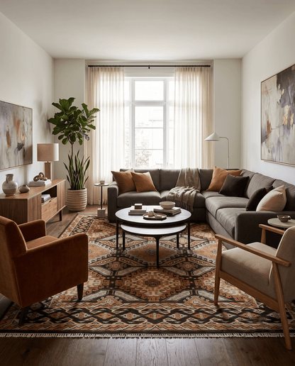 Olive, Gold, Black and Brown Oriental Traditional Hand Knotted Multi Size Wool Area Rug, Living Room and Bedroom Rug.