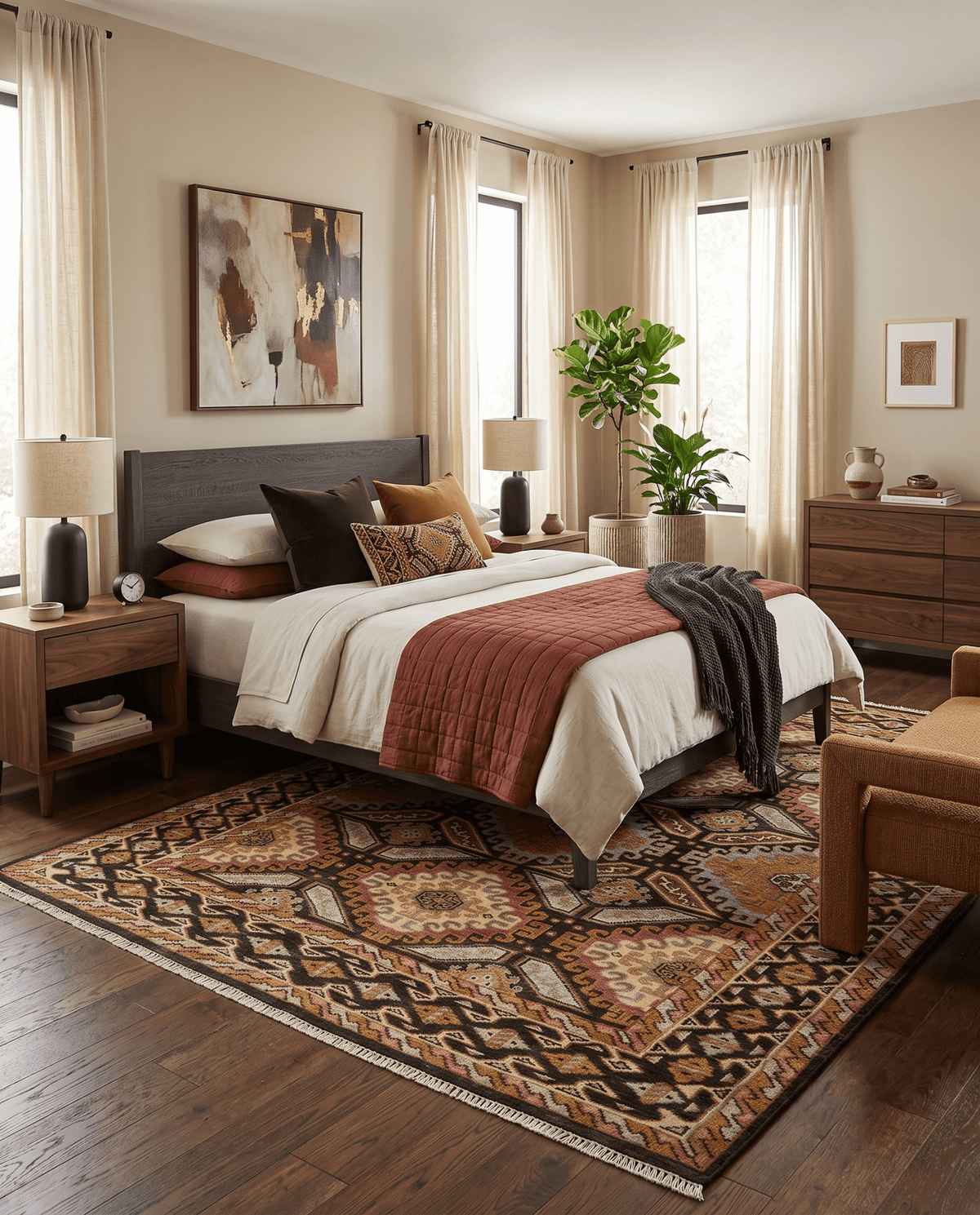 Olive, Gold, Black and Brown Oriental Traditional Hand Knotted Multi Size Wool Area Rug, Living Room and Bedroom Rug.