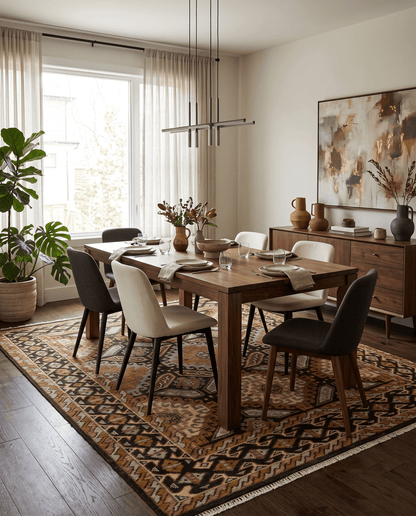 Olive, Gold, Black and Brown Oriental Traditional Hand Knotted Multi Size Wool Area Rug, Living Room and Bedroom Rug.