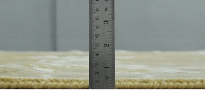 Olive, Ivory and Gray Hand knotted Oushak Custom Made Wool Rug.