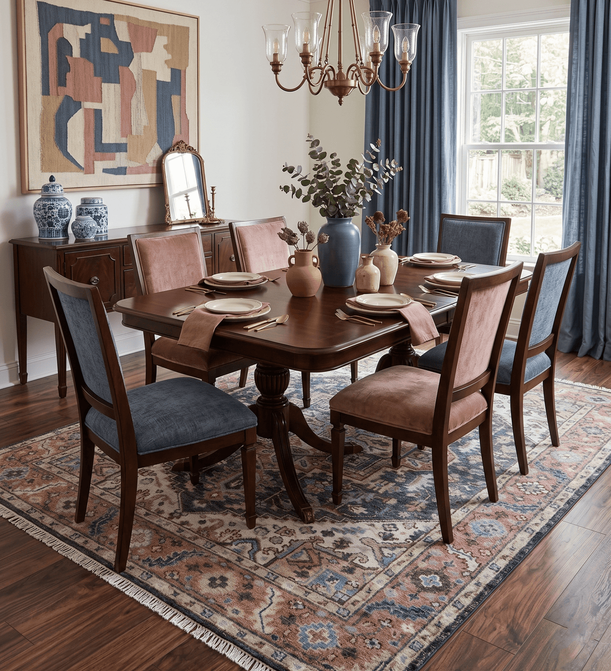 Oliver Traditional Turkish Design Rust And Charcoal Hand Knotted Wool Rug.