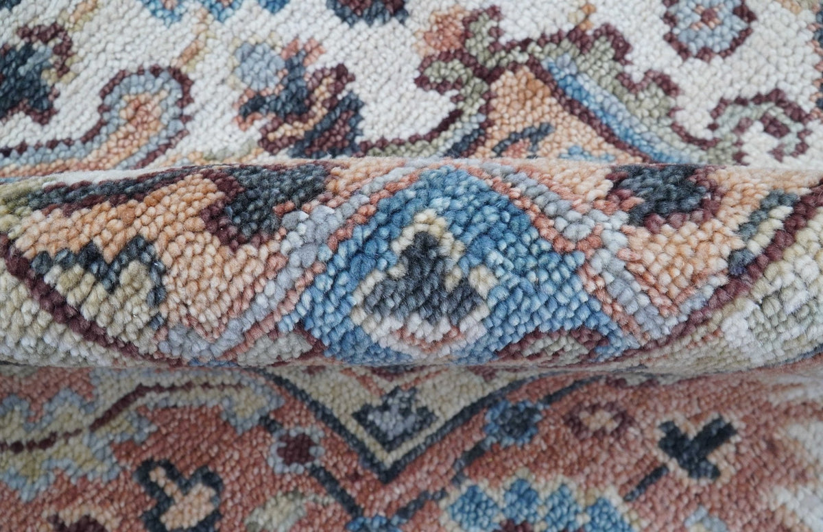 Oliver Traditional Turkish Design Rust And Charcoal Hand Knotted Wool Rug.
