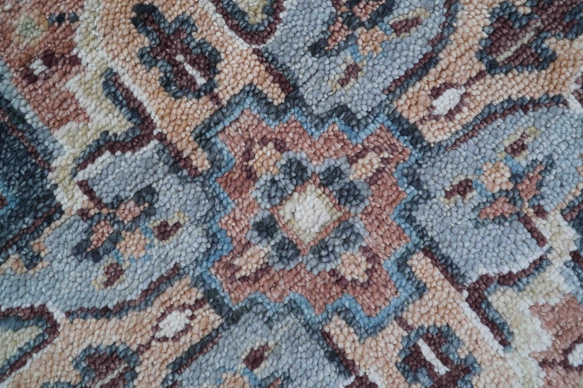 Oliver Traditional Turkish Design Rust And Charcoal Hand Knotted Wool Rug.