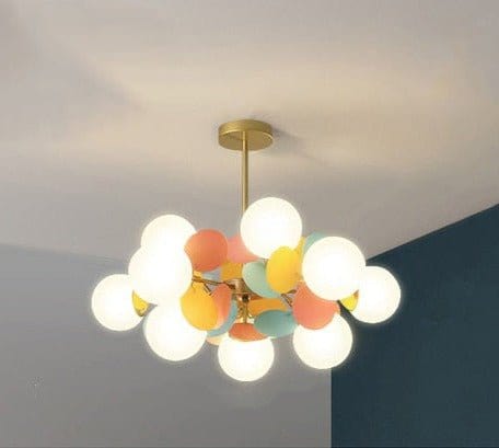 Residence Supply 10 Heads - Colorful - 26.4" x 10.4" / 67cm x 26.5cm / Cool White 6000K Opal Chandelier