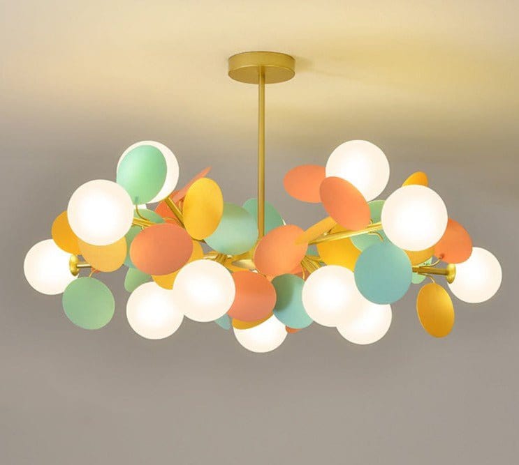 Residence Supply 15 Heads - Colorful - 35.4" x 11.8" / 90cm x 30cm / Warm White 3000K Opal Chandelier