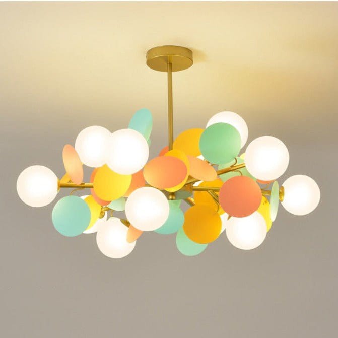 Residence Supply 12 Heads - Colorful - 29.5" x 11.8" / 75cm x 30cm / Warm White 3000K Opal Chandelier