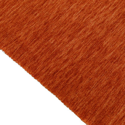 Orange Contemporary Design Hand Loomed Wool Area Rug