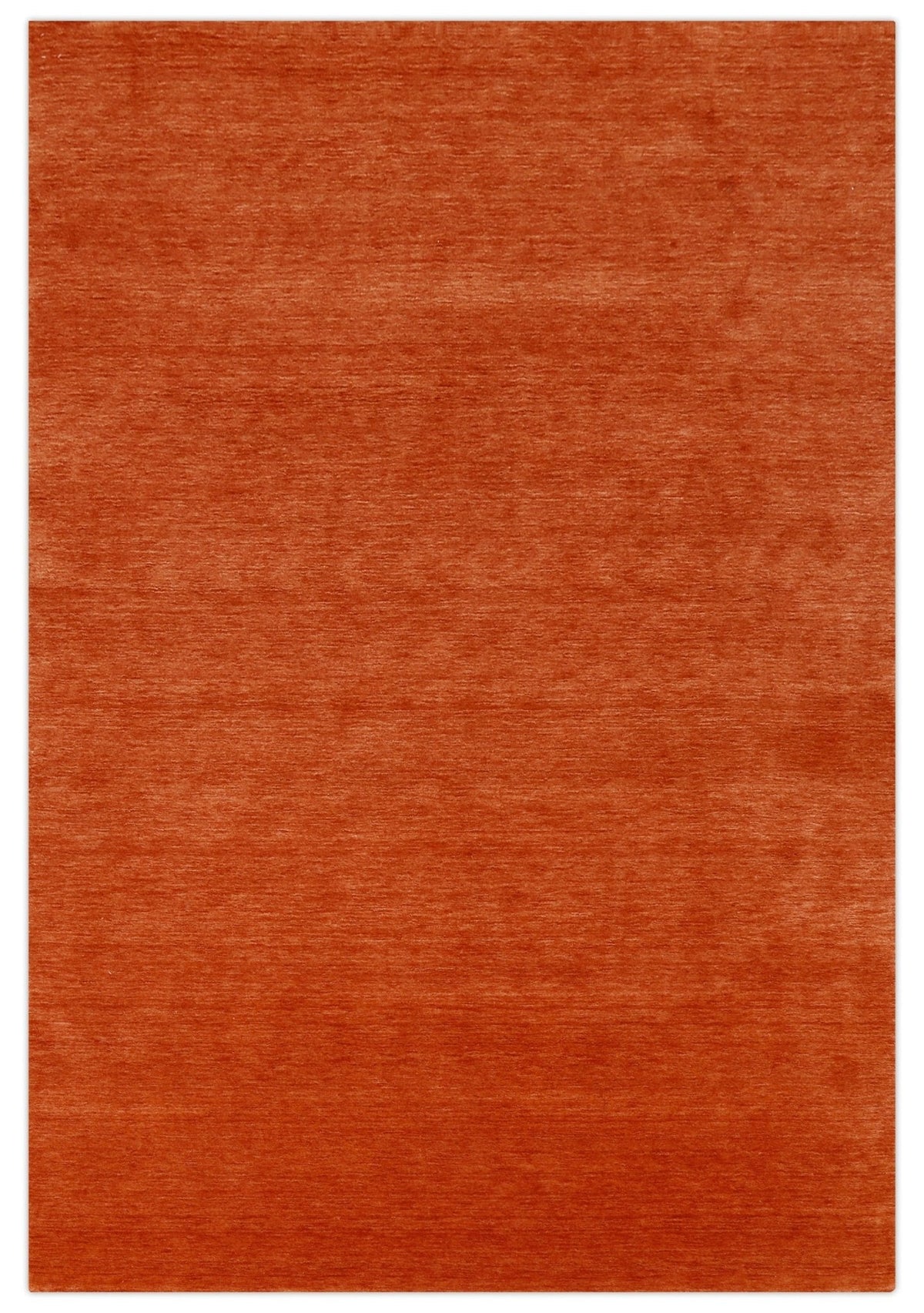 Orange Modern Solid Design Hand Loomed Wool Area Rug.