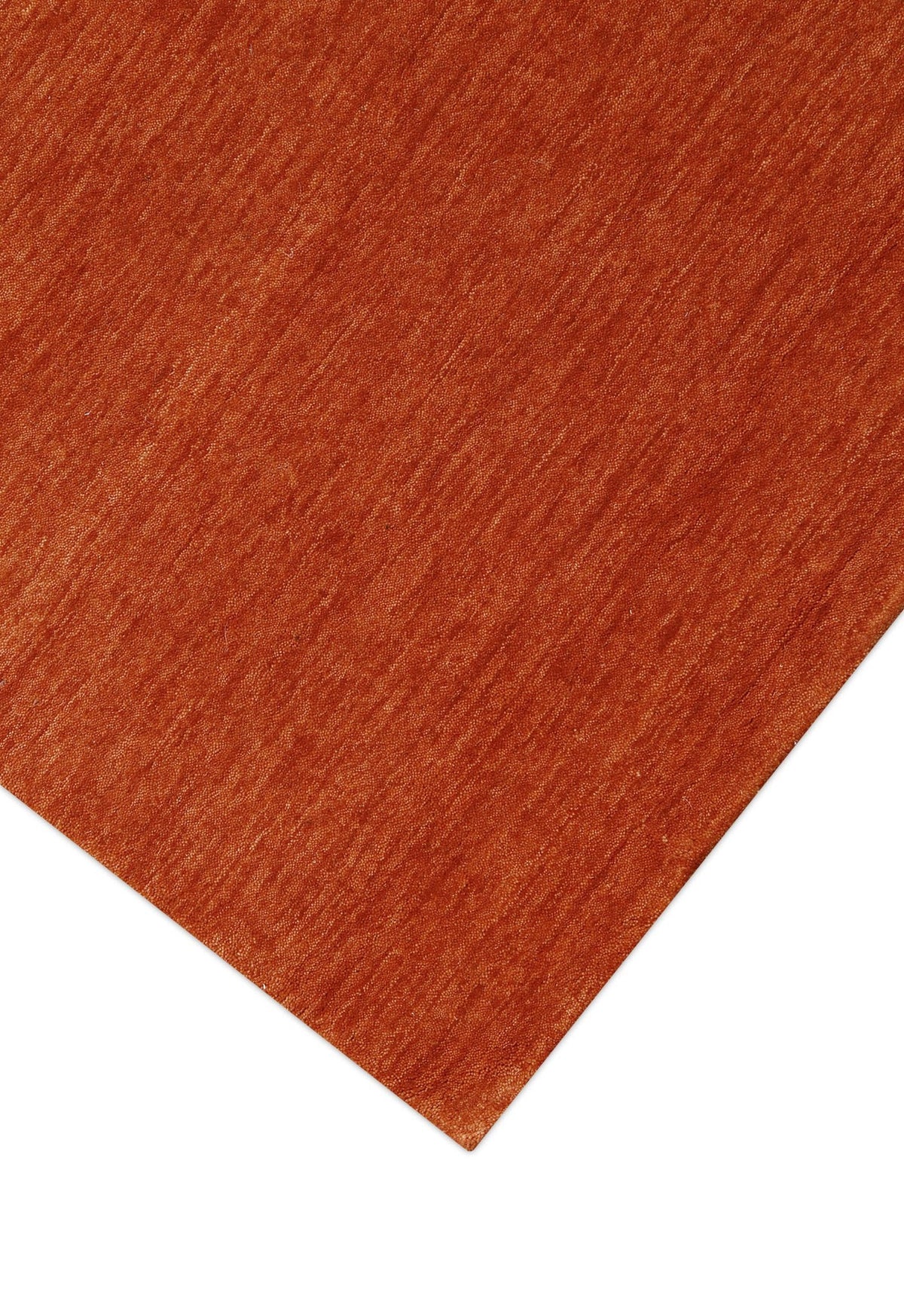 Orange Modern Solid Design Hand Loomed Wool Area Rug.