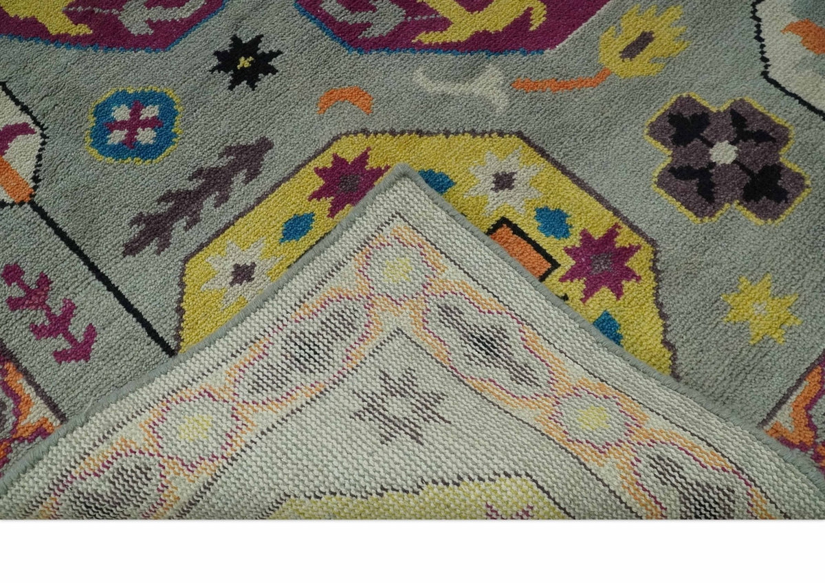Orange, Silver and Mustard Traditional Mamluk Design Medallion Multi Size wool Area Rug.