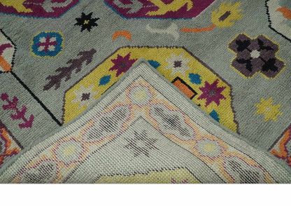 Orange, Silver and Mustard Traditional Mamluk Design Medallion Multi Size wool Area Rug.