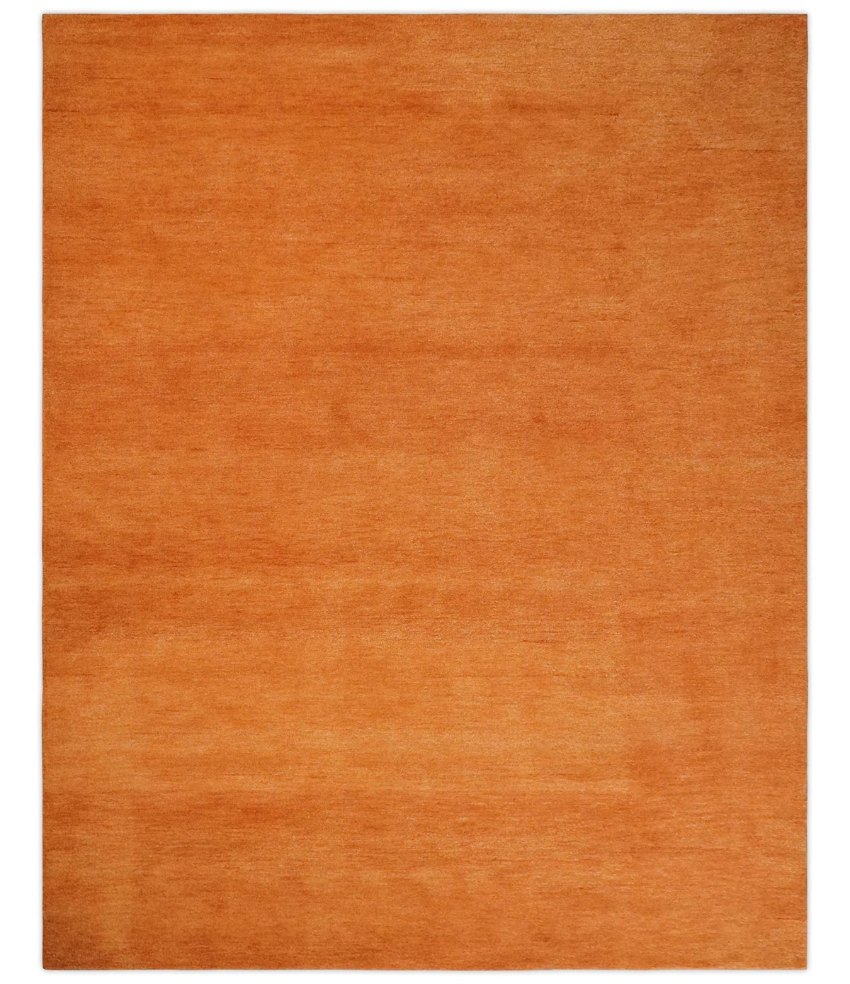 Custom Made orange Solid Woolen Hand Tufted contemporary area Rug.