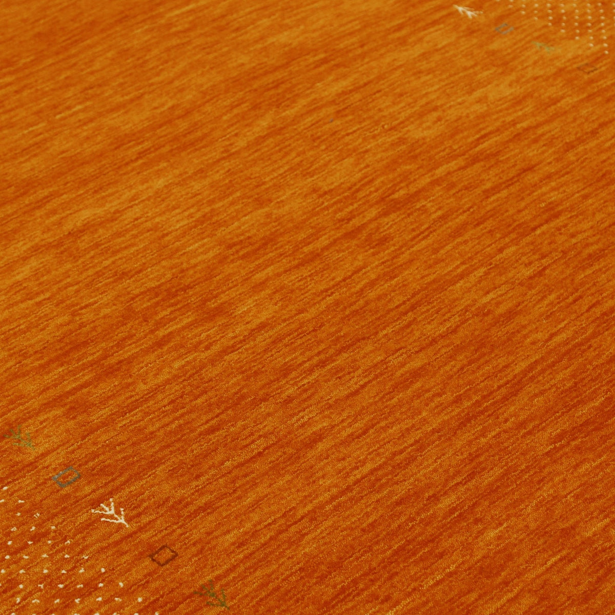 Orange Tribal Gabbeh Border Design Hand Loomed Wool Area Rug.