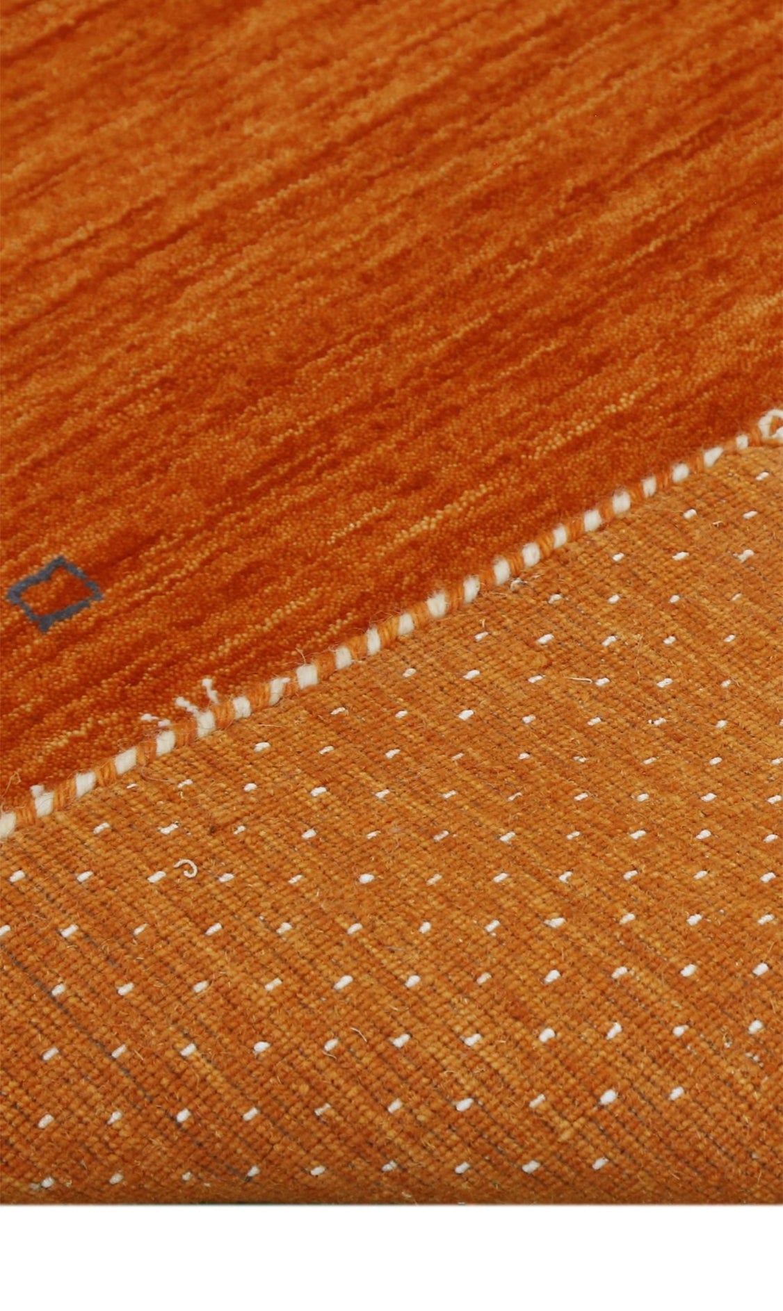 Orange Tribal Gabbeh Border Design Hand Loomed Wool Area Rug.