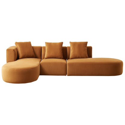 Ashcroft Furniture Co Left Sectional Orby Mid-Century Modern Velvet Sectional Sofa