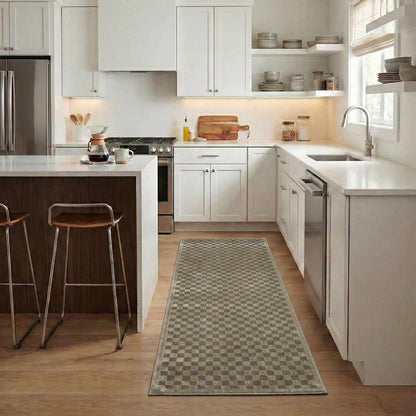 Gaiwan Olive Green Washable Area Rug