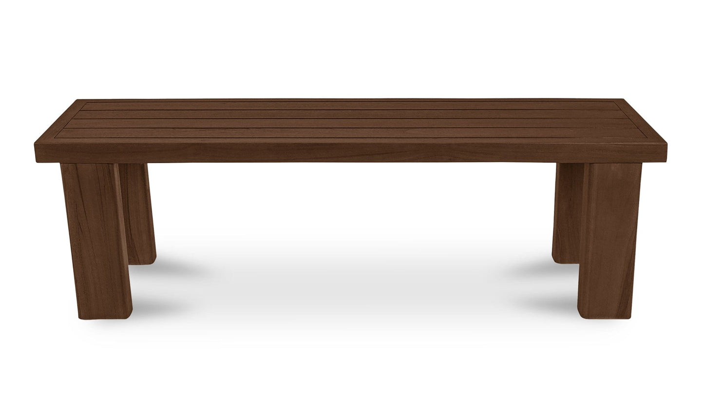 Moe's Home Collection Outdoor Bench Marina Outdoor Dining Bench Brown Marina Outdoor Dining Bench Brown