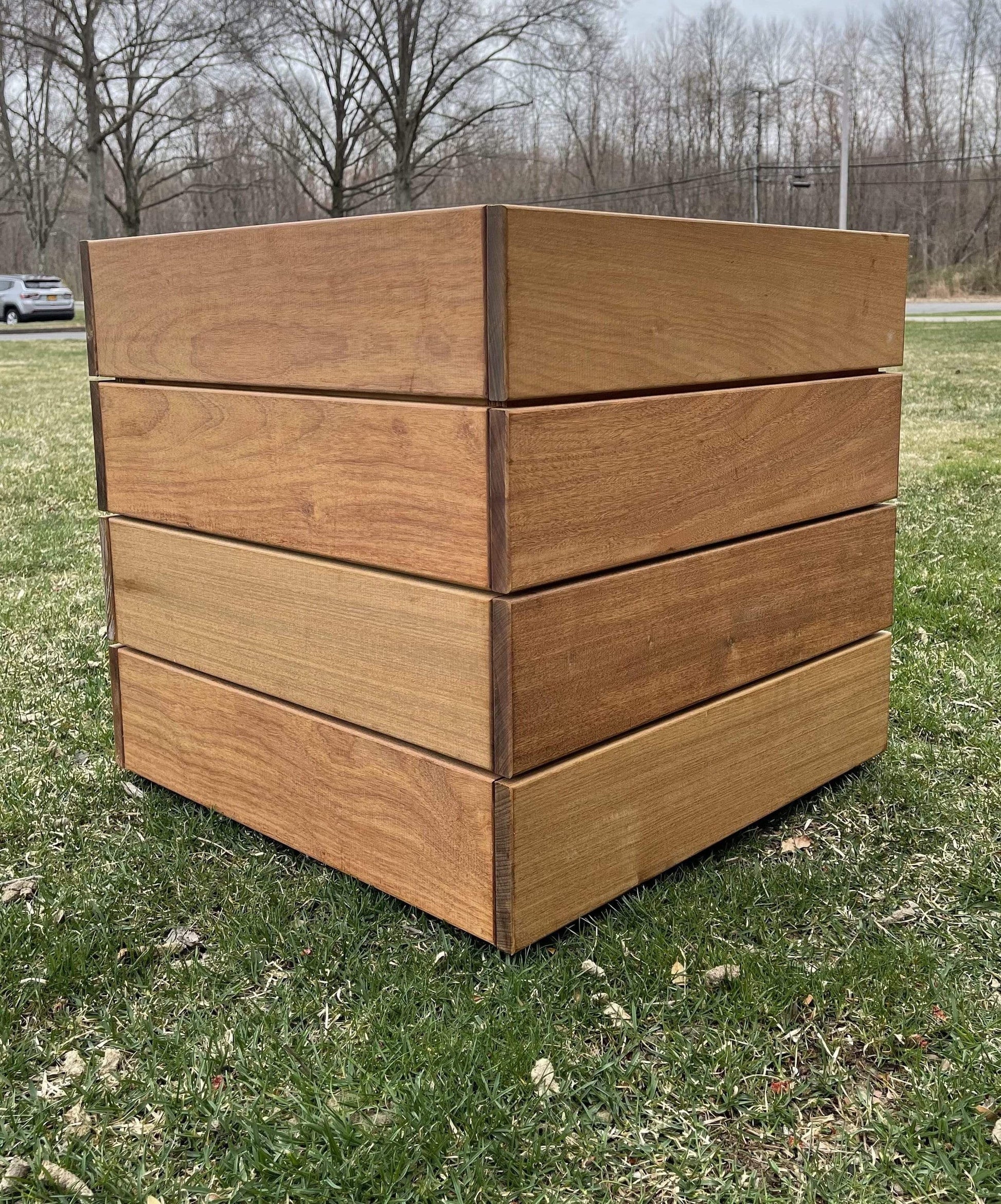 wood box planters for trees Ipe Planters