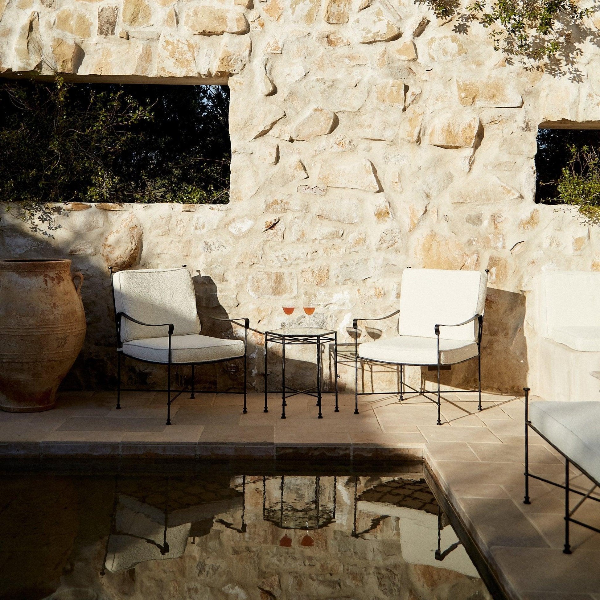 House of Leon Outdoor Side Table Provence Outdoor Glass Side Table Provence Outdoor Glass Side Table