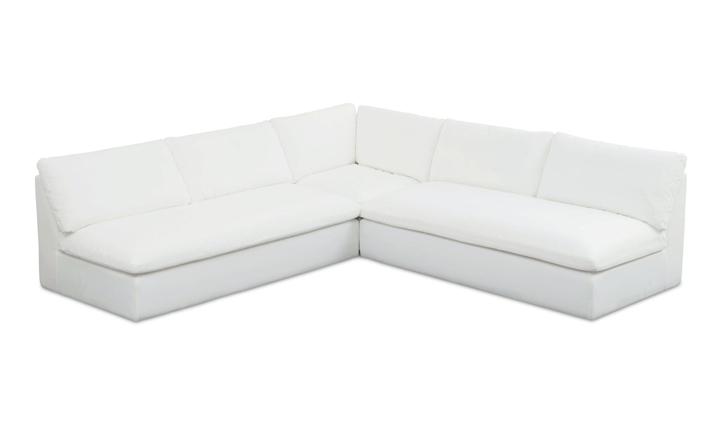 Moe's Home Collection Outdoor Sofas Miles Outdoor Modular 3 Piece White Miles Outdoor Modular 3 Piece White