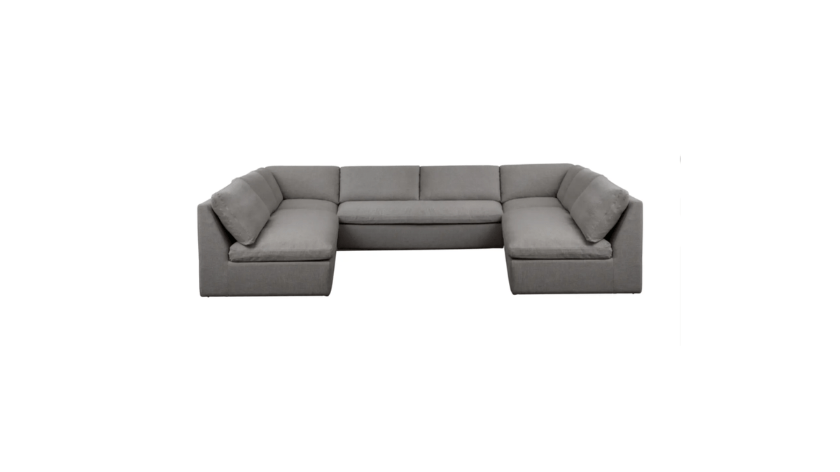 Moe's Home Collection Outdoor Sofas Miles Outdoor Modular 5 Piece Speckled Light Grey Miles Outdoor Modular 5 Piece Speckled Light Grey
