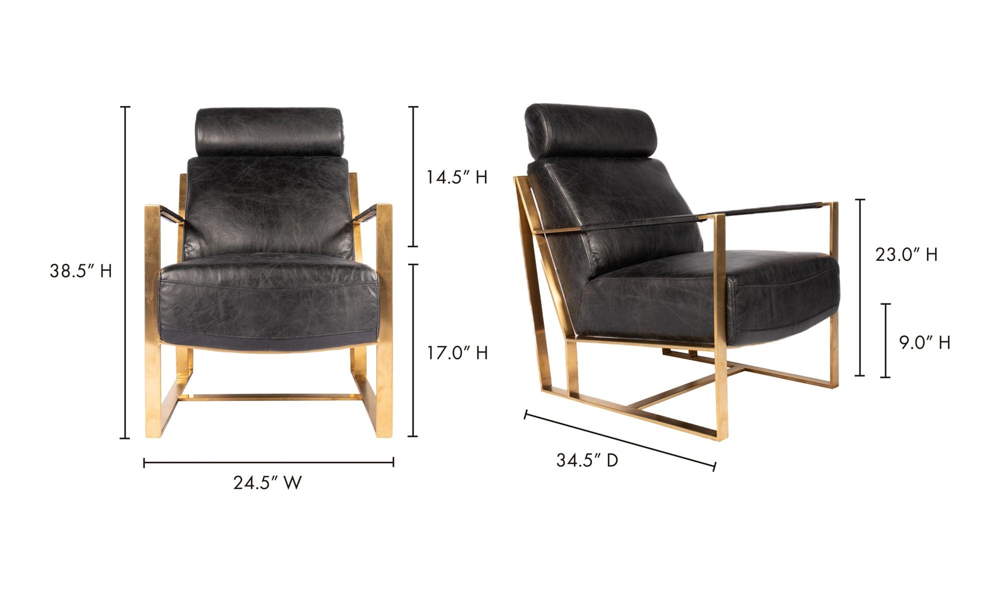The Carpentry Shop Co. PARADISO CHAIR ONYX BLACK LEATHER PARADISO CHAIR ONYX BLACK LEATHER