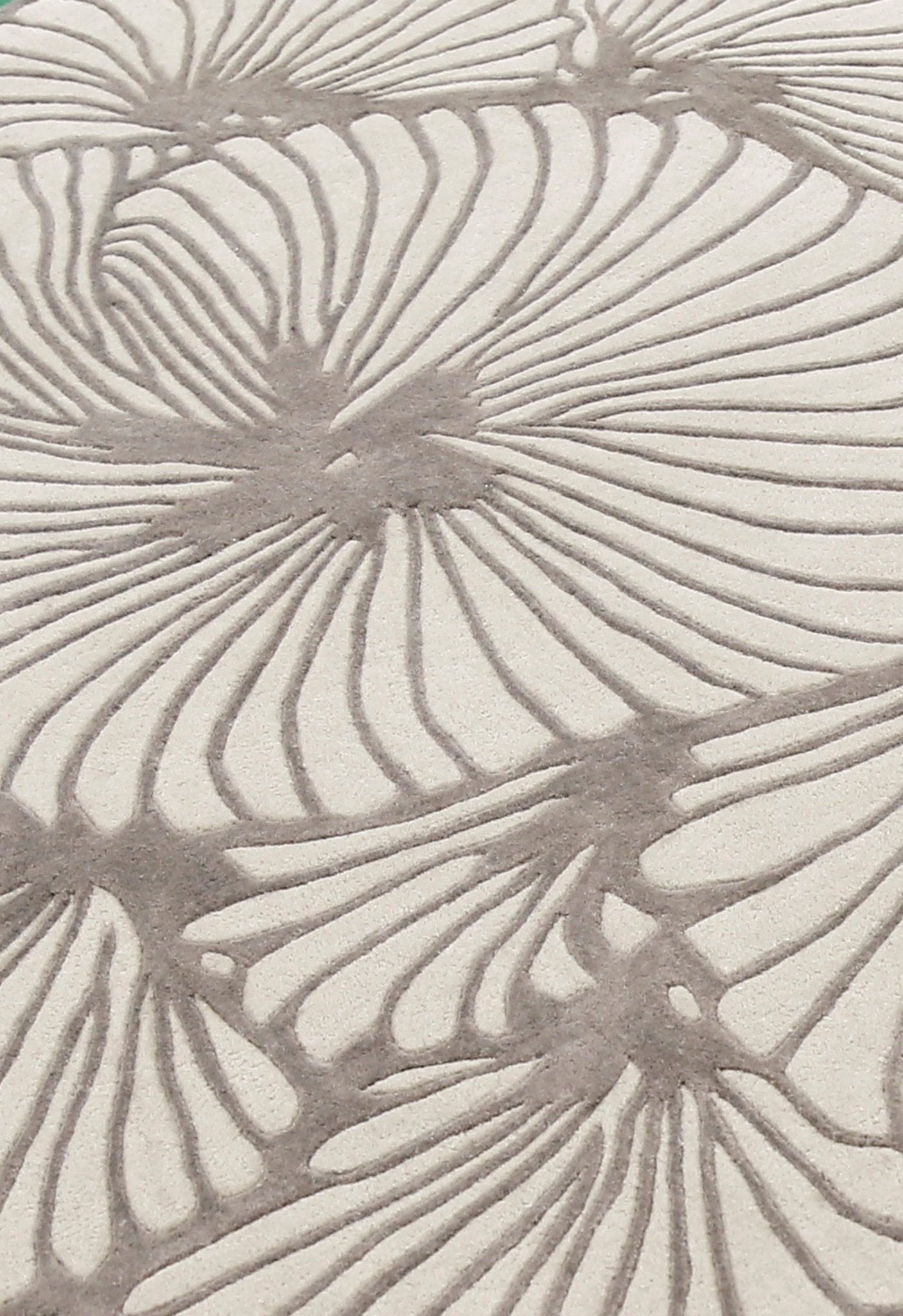 Petals Modern Floral Lace Beige Hand Tufted 5x7 Wool Rug