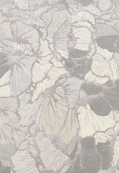 Petals Modern Gray Hand Tufted 5x7 Wool Area Rug