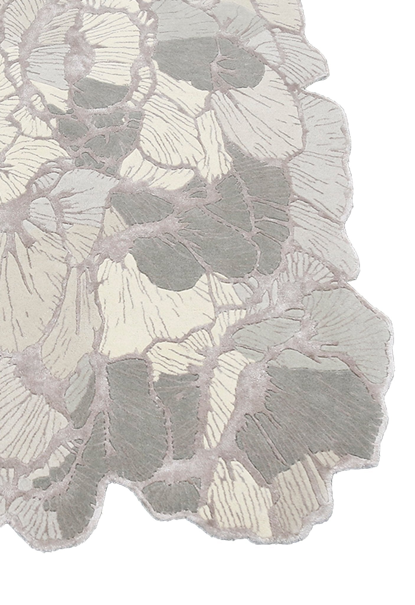Petals Modern Gray Hand Tufted 5x7 Wool Area Rug