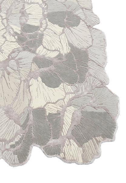 Petals Modern Gray Hand Tufted 5x7 Wool Area Rug