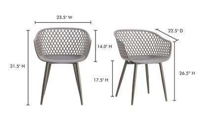 Moe's Home Collection PIAZZA OUTDOOR CHAIR GREY-M2 PIAZZA OUTDOOR CHAIR GREY-M2