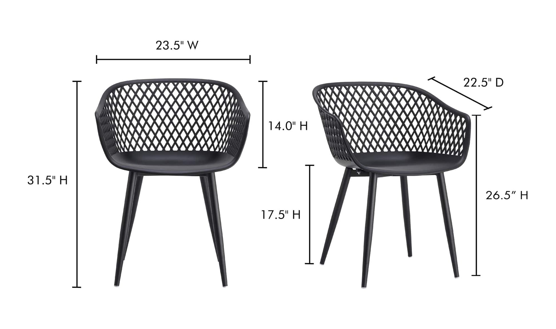 Moe's PIAZZA OUTDOOR CHAIR - SET OF TWO