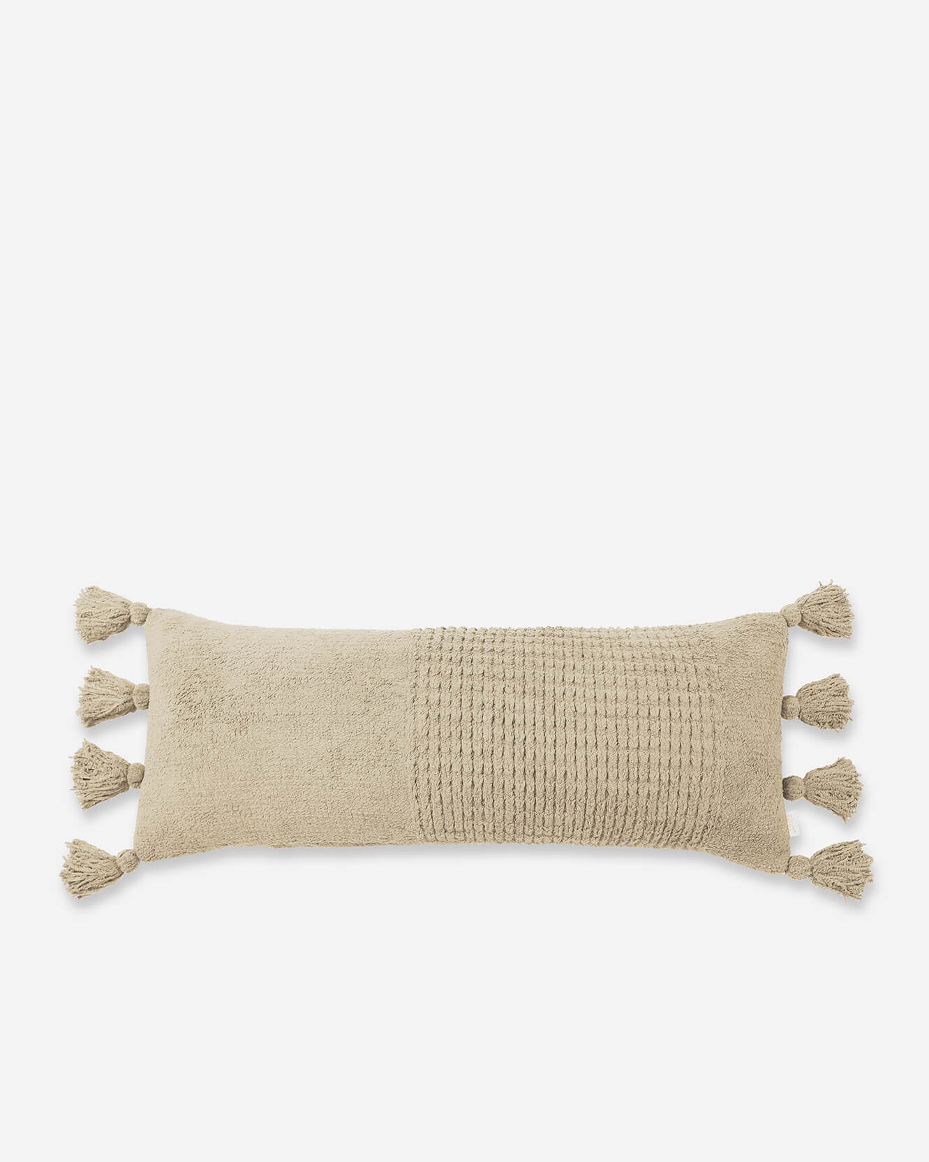 Sunday Citizen Pillows Sahara Tan / 36" x 14" Braided Pom Pom Lumbar Pillow Braided Pom Pom Lumbar Pillow