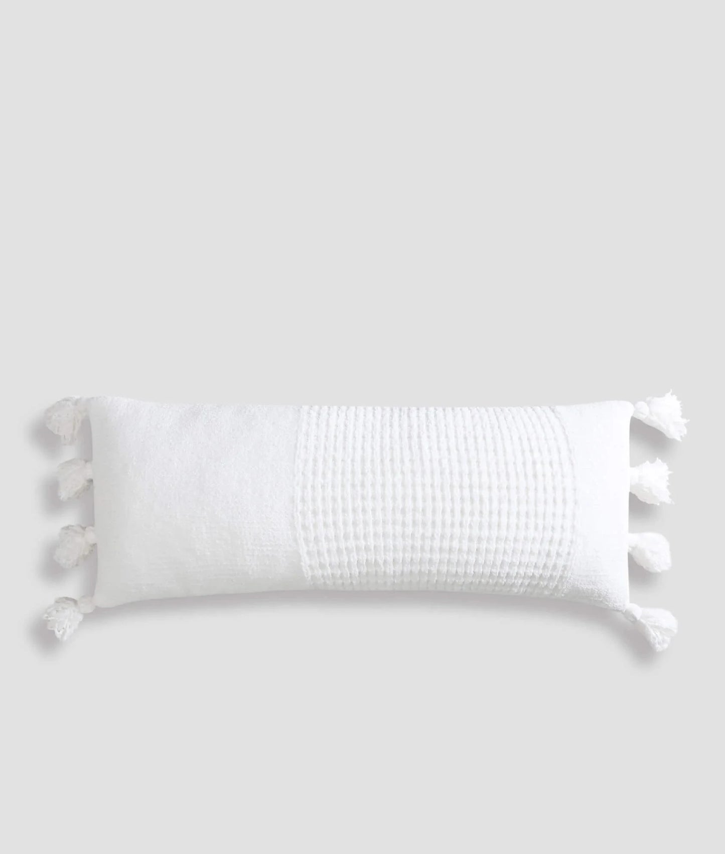 Sunday Citizen Pillows Off White / 36" x 14" Braided Pom Pom Lumbar Pillow Braided Pom Pom Lumbar Pillow