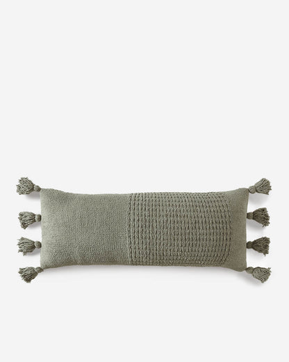 Sunday Citizen Pillows Boulder / 36" x 14" Braided Pom Pom Lumbar Pillow Braided Pom Pom Lumbar Pillow