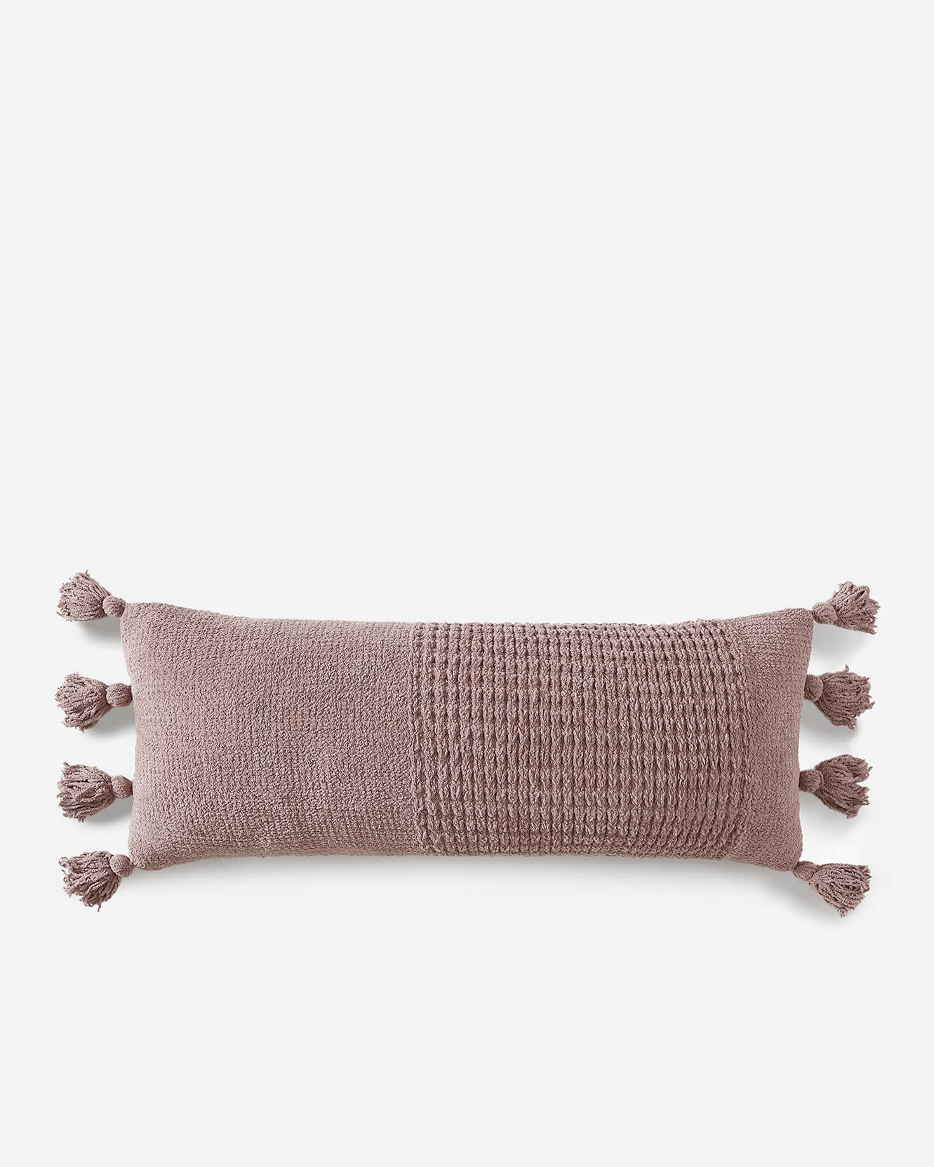 Sunday Citizen Pillows Rose / 36" x 14" Braided Pom Pom Lumbar Pillow Braided Pom Pom Lumbar Pillow