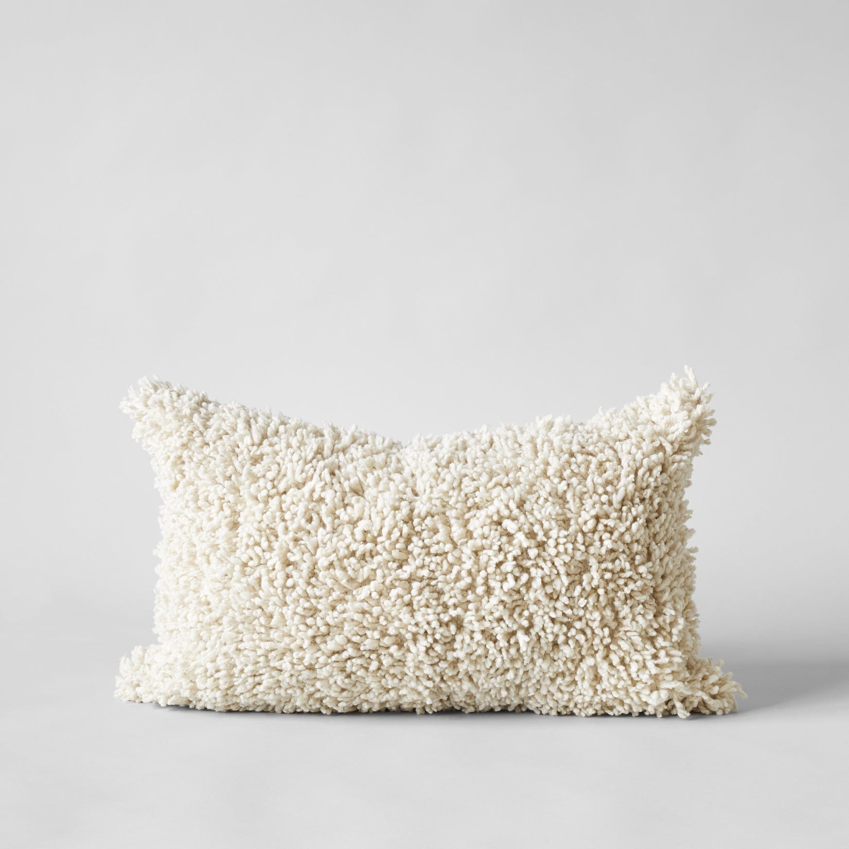 Bloomist Pillows Ivory / Cover Only Handmade Wool Shag Pillow, 16"x24"