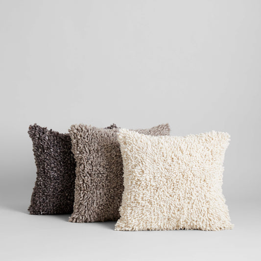 Bloomist Pillows Handmade Wool Shag Pillow, 18x18