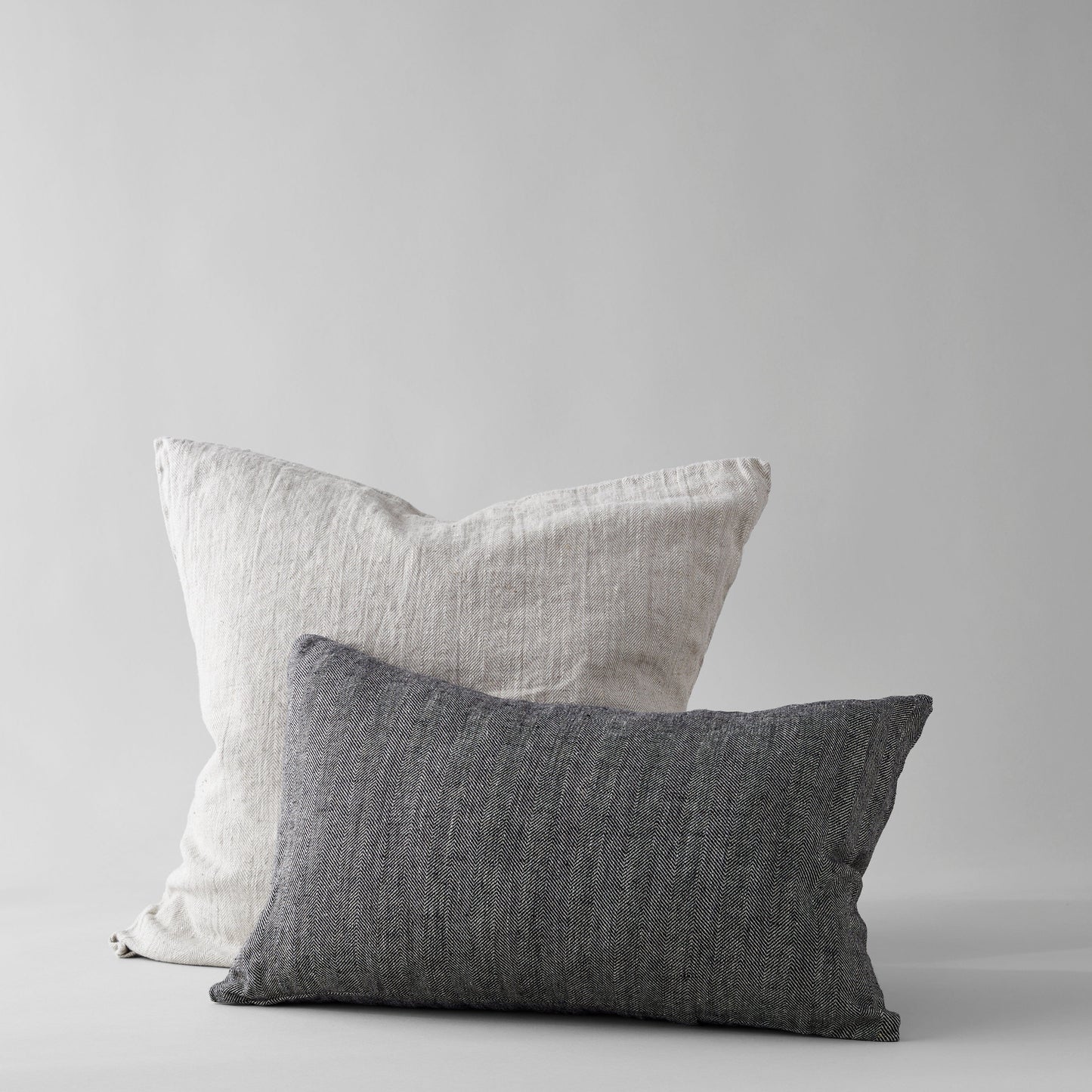 Bloomist Pillows Herringbone Linen Pillow in Natural, 24x24