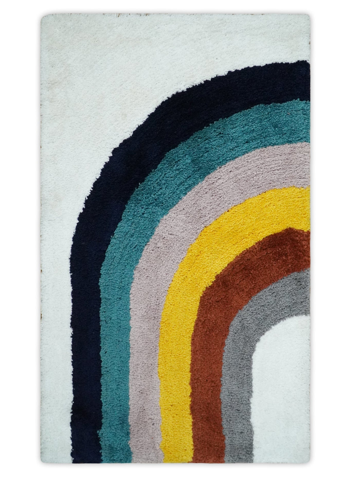 Plush Rainbow Kids, Nursery and Playroom Rug, 3x5, 4x6 and 5x7 Hand Woven Shag.