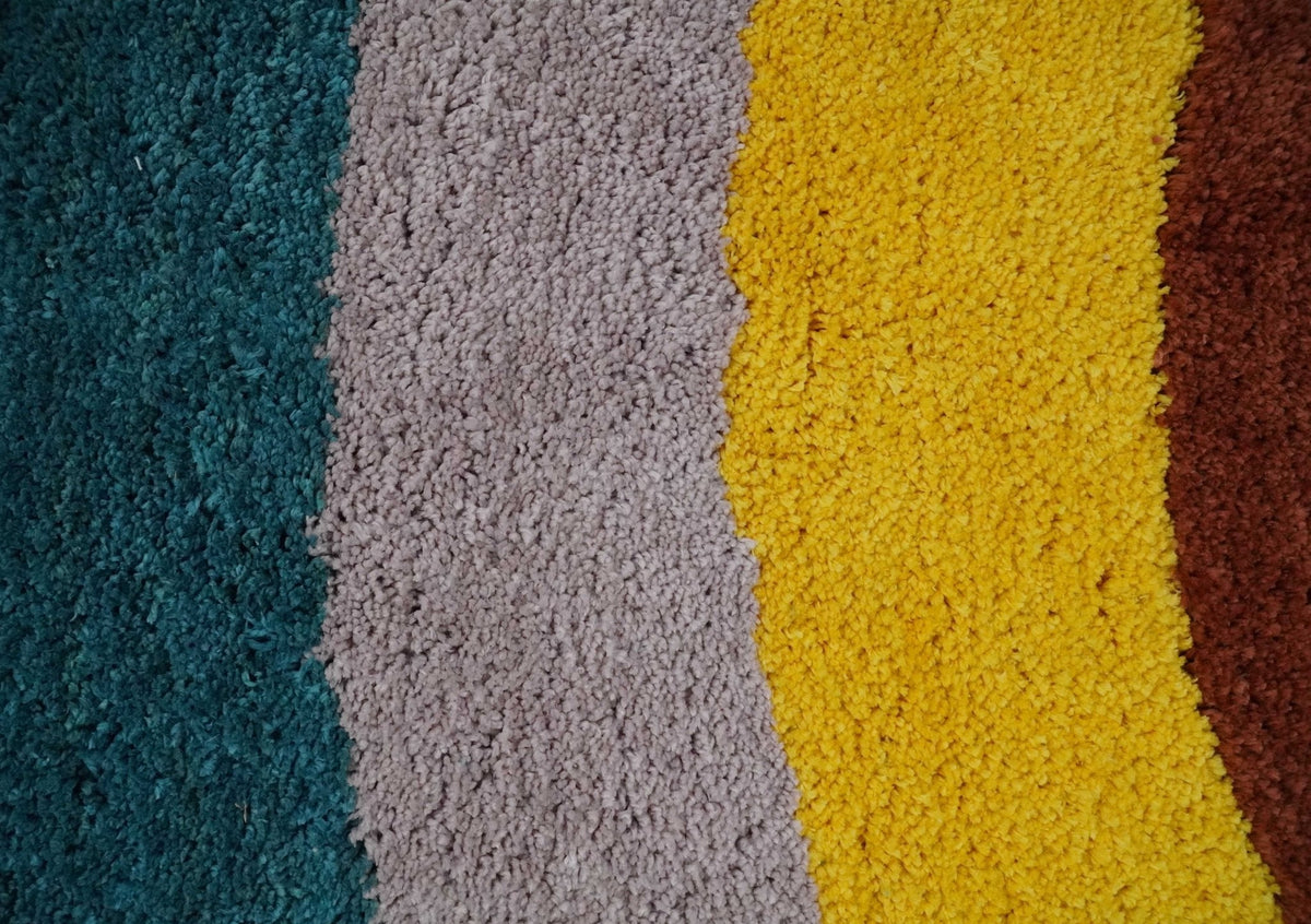 Plush Rainbow Kids, Nursery and Playroom Rug, 3x5, 4x6 and 5x7 Hand Woven Shag.