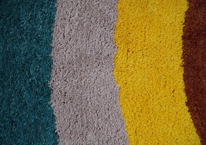 Plush Rainbow Kids, Nursery and Playroom Rug, 3x5, 4x6 and 5x7 Hand Woven Shag.