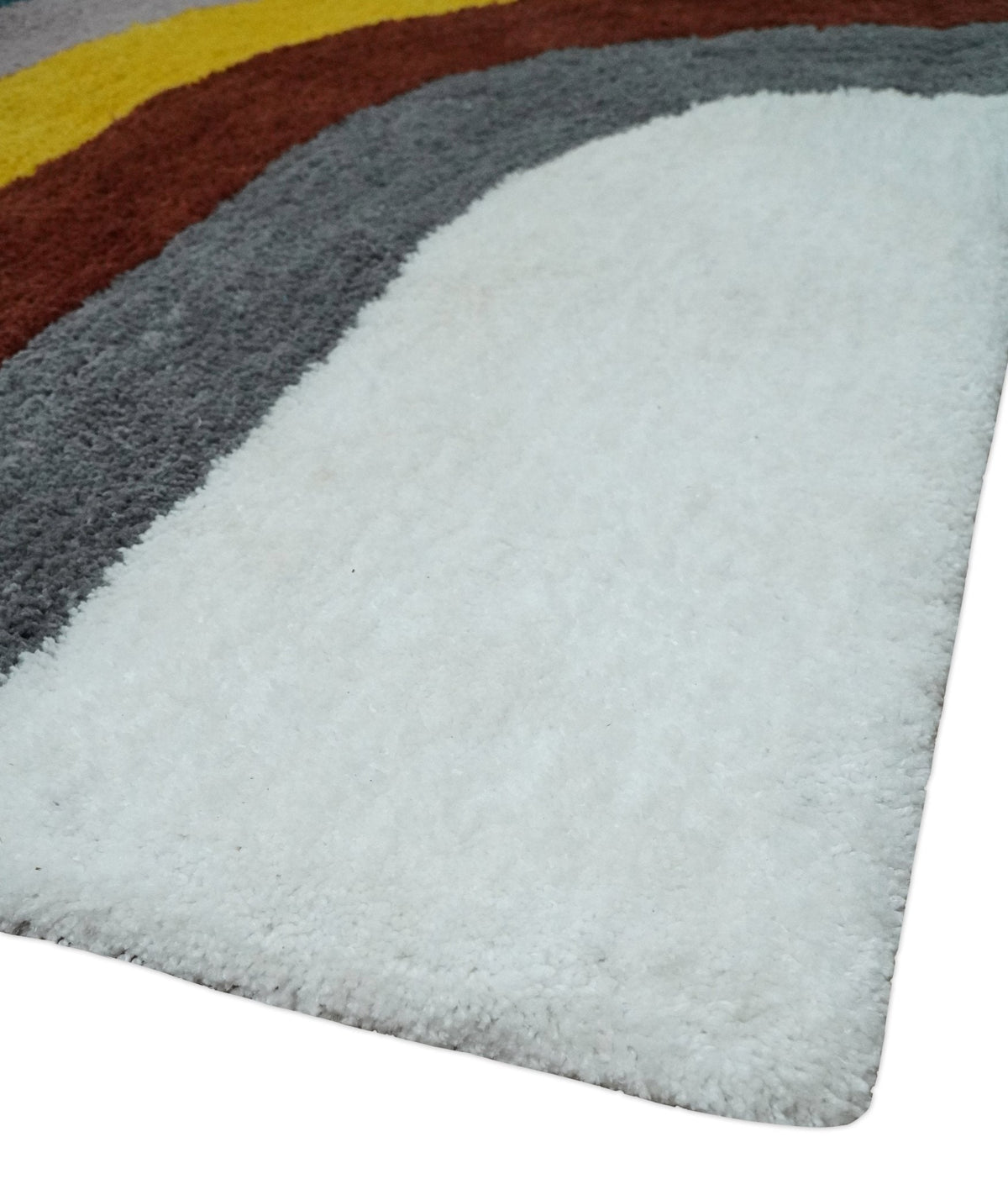 Plush Rainbow Kids, Nursery and Playroom Rug, 3x5, 4x6 and 5x7 Hand Woven Shag.